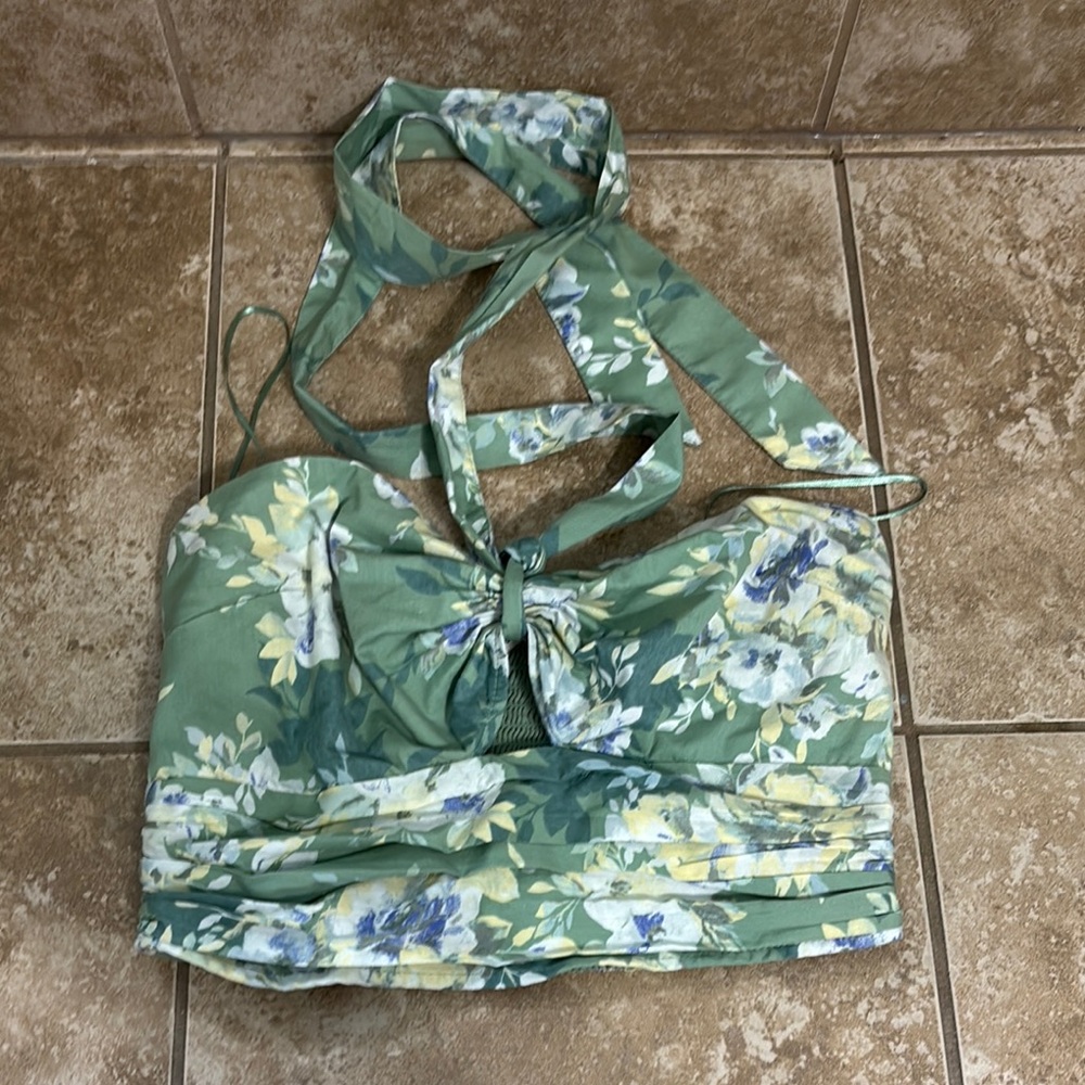 Abercrombie & Fitch Green Smocked Top